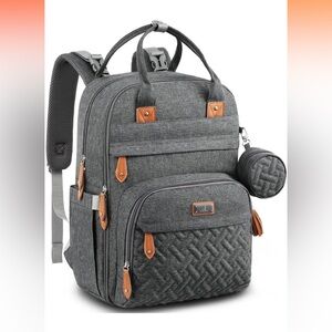 Babbleroo Dark Gray Diaper Bag